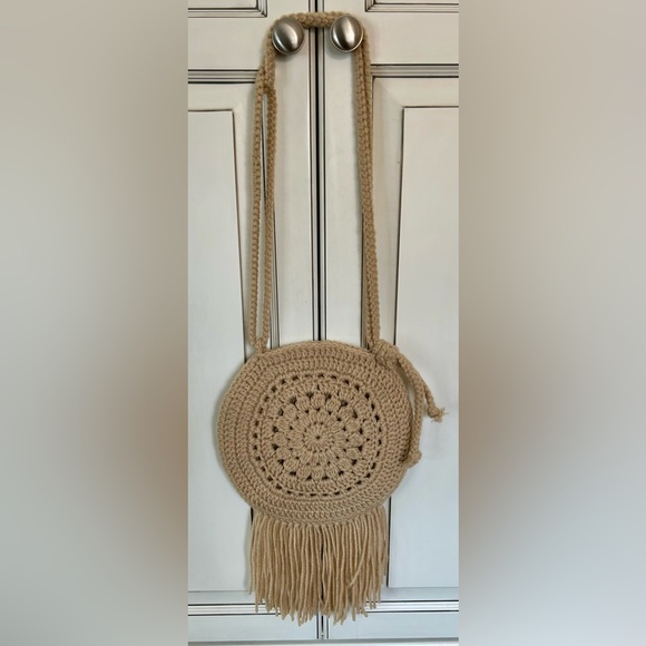 Handbags - Boho tan handmade bag with opening